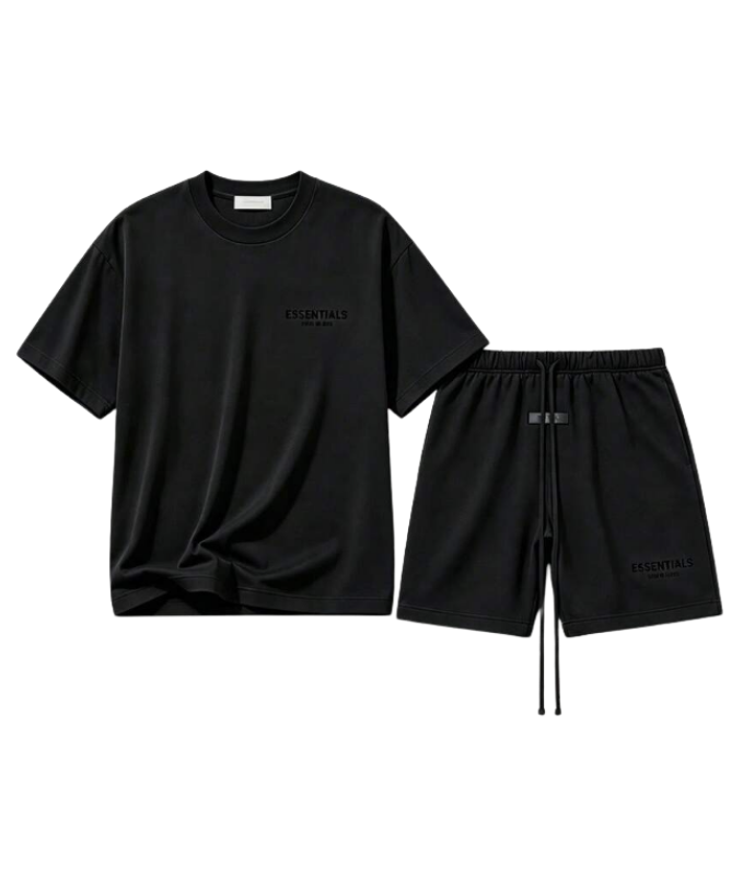 Camiseta y pantalón corto Essentials - Negro